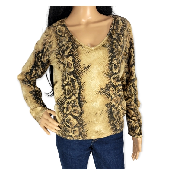 TALBOTS Cashmere Silk Snakeskin Pattern sz L - Picture 2 of 5